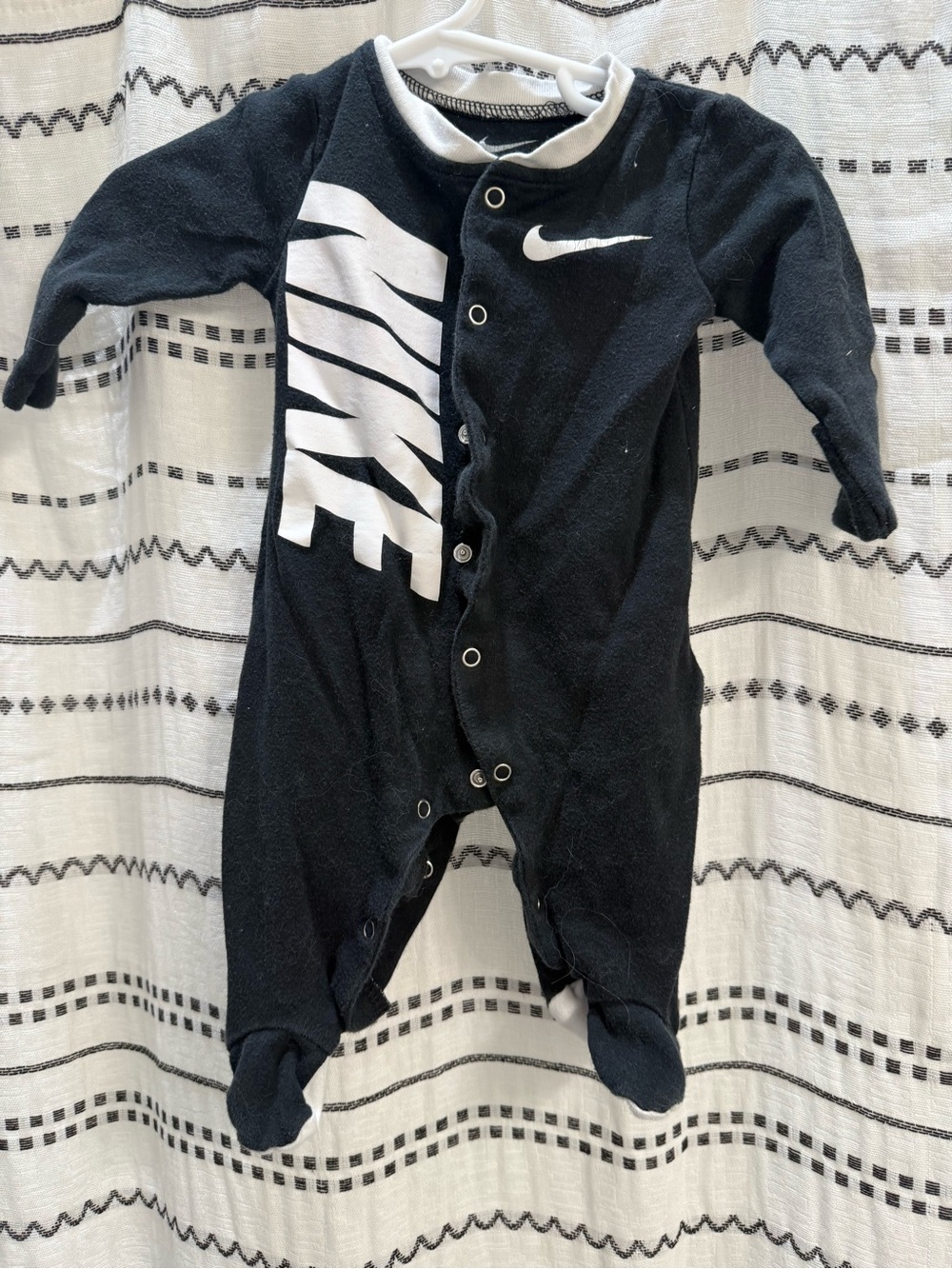 Nike Black and White Baby Footie One-Piece